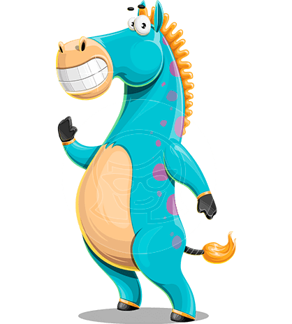 Funny Horse Cartoon Character