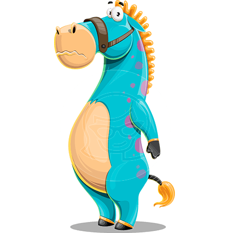 Funny Horse Cartoon Character