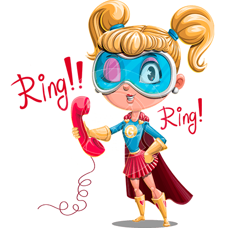 Cute Cartoon Girl Superhero Character